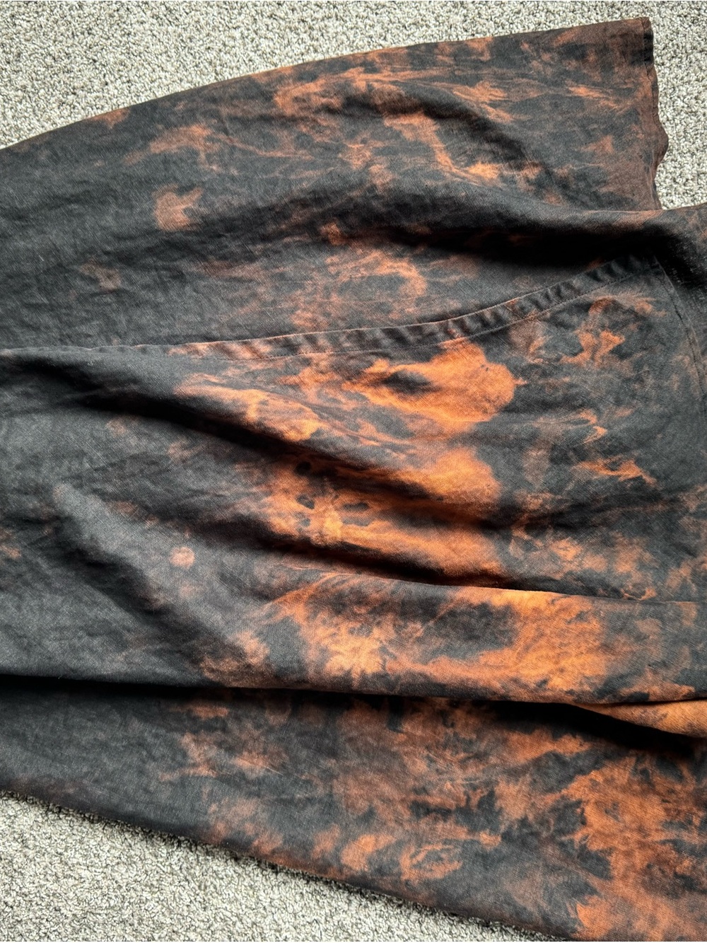 Hand dyed OOAK 100% linen Mantaikotai Wrap Maxi Dress in Black and Brown NWOT - Picture 9 of 9